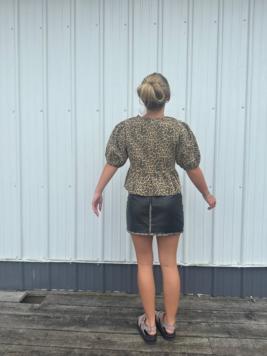 Bella Leopard Tie Top - Ella Chic Boutique