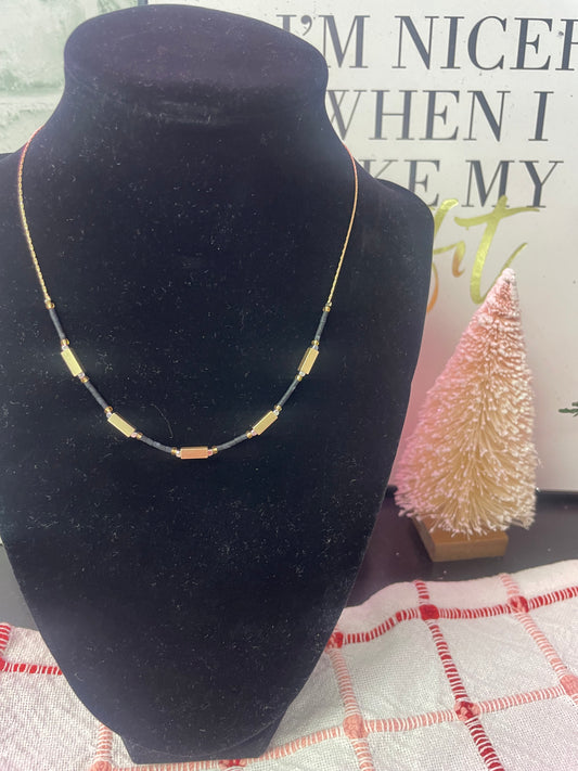 Perfect Gold and Black Necklace - Ella Chic Boutique