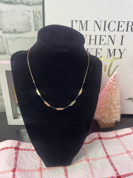 Perfect Gold and Black Necklace - Ella Chic Boutique