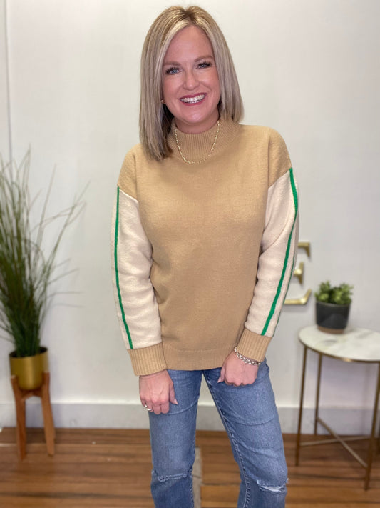 See It Through Mock Neck Sweater Top - Ella Chic Boutique