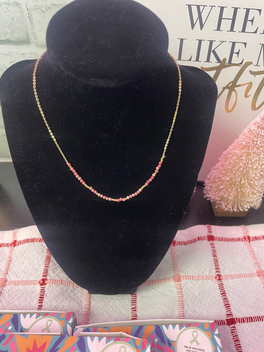 Pinked Beaded Detail Necklace - Ella Chic Boutique