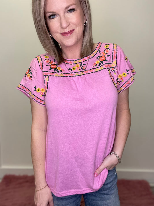 Ready To Bloom Embroidered Top