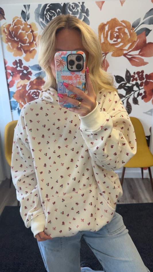 Cherry Bow Print Sweatshirt