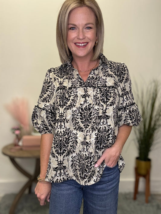 Go Ahead Wave Trim Detail Top