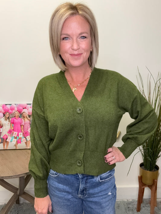 Cozy Cardigan in Olive Green