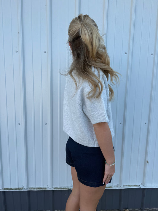 Wrap Front Tie Pocket Denim Mini Skort - Ella Chic Boutique