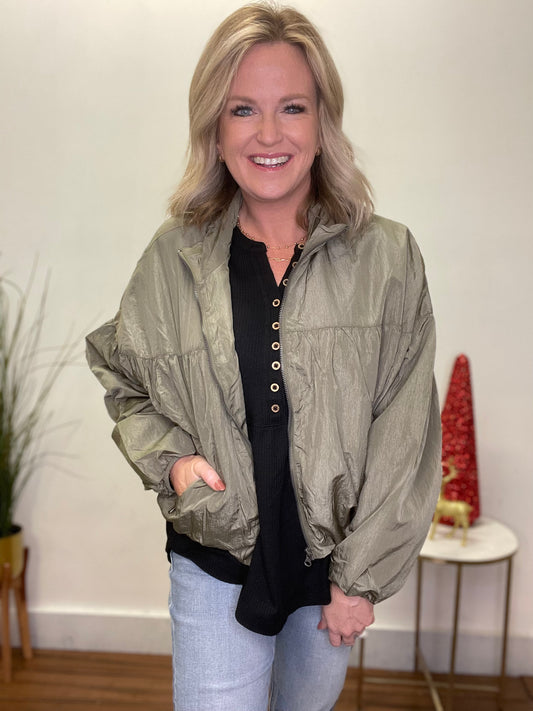 Action Away Jacket in Olive - Ella Chic Boutique