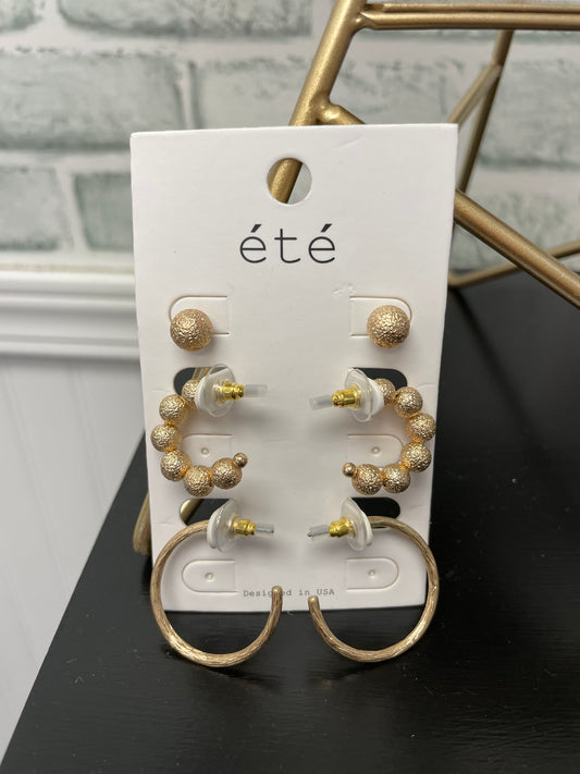 Triple Threat Gold Earrings (3 Pairs) - Ella Chic Boutique