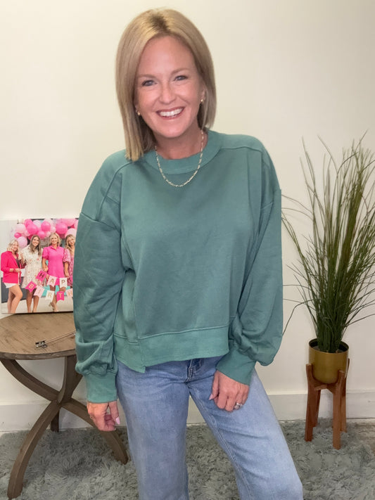 It's Going Great Green Sweatshirt Top