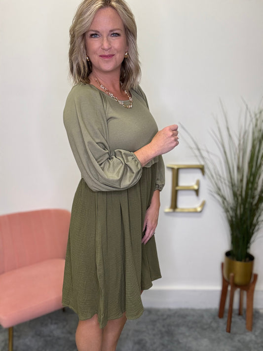 The Dawn Dress In Dusty Olive