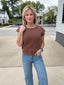 Just a Little Detail Knit Sweater Top in Chocolate