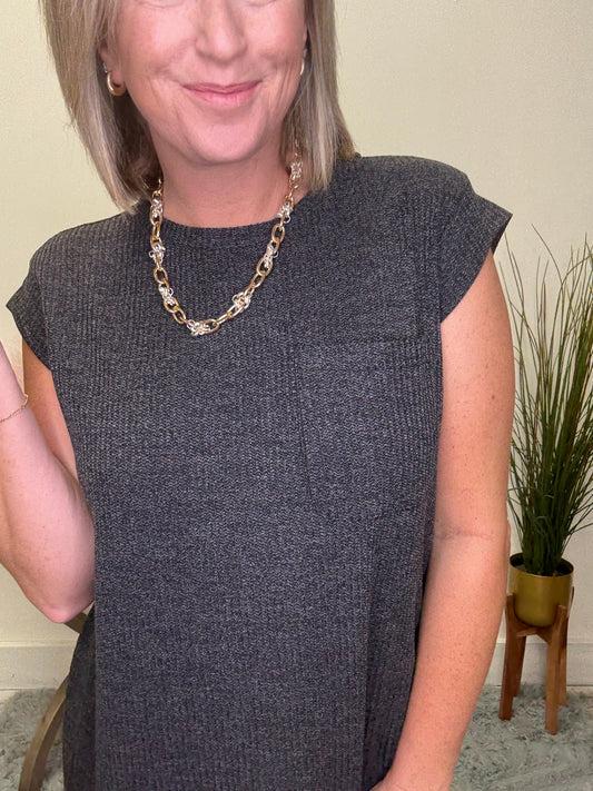 The Vivi T-Shirt Dress in Charcoal