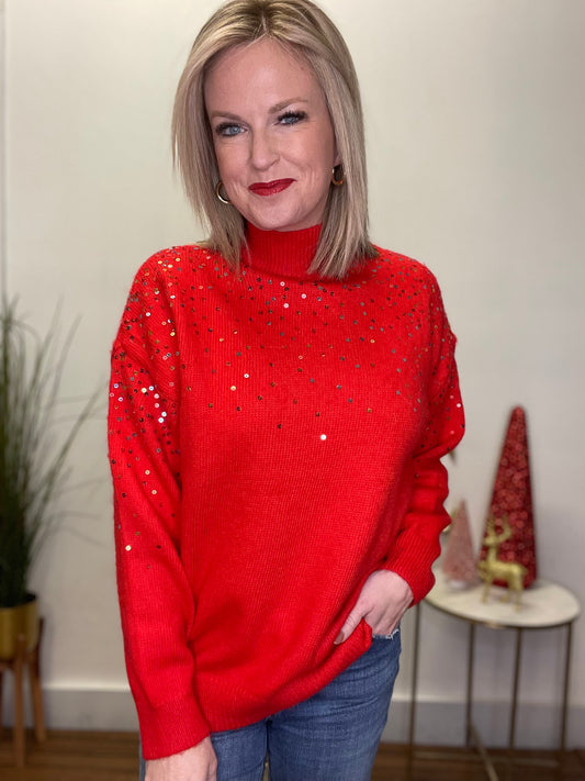 Season Of Sequins Sweater Top