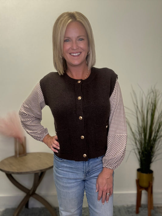 Proud Puff Sleeve Striped Top - Ella Chic Boutique