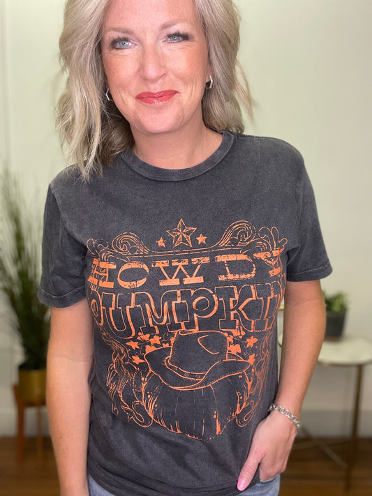 Howdy Pumpkin Tee Shirt - Ella Chic Boutique