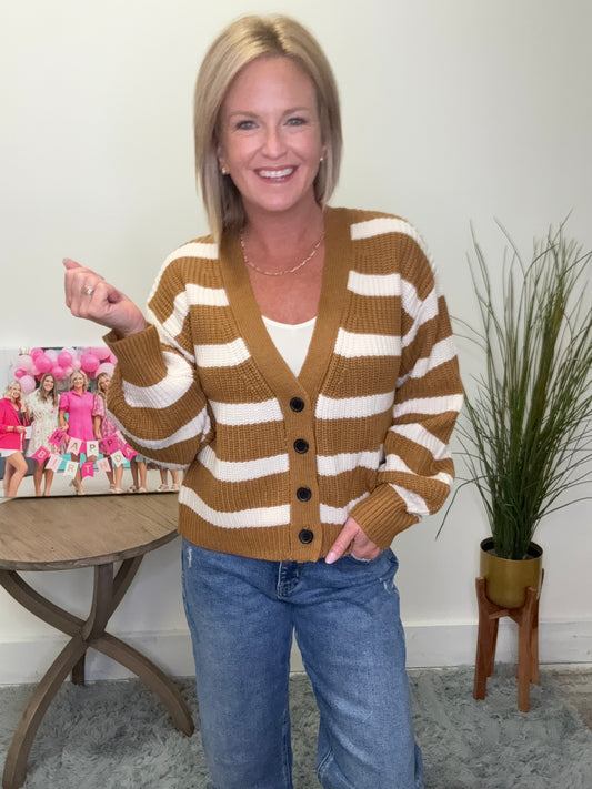Feeling Well Stripes and Buttons Cardigan