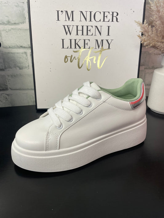 Record Breaker Platform White Sneaker - Ella Chic Boutique