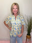 Floral Print Pintuck Detailed Swing Blouse