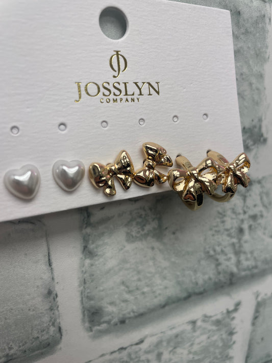 Add A Bow Set of 3 Earrings