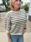 Easy Going Short Sleeve Striped Sweater Top