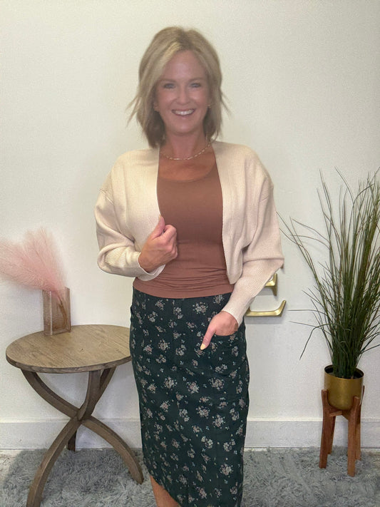 Open Front Shrug Cardigan in Ecru - Ella Chic Boutique