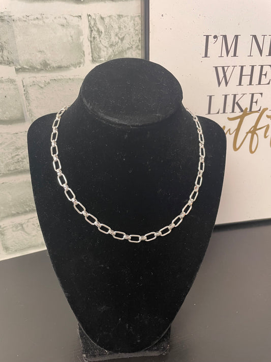 Make A Difference Silver Chain Necklace - Ella Chic Boutique