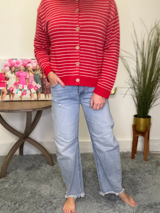 Mid Rise Crop Barrel Lightwash Jeans by Risen