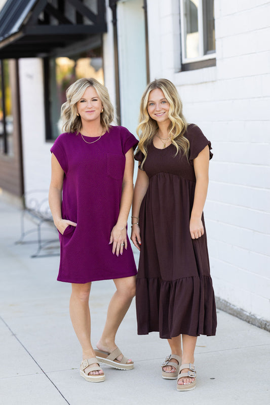 So Luxurious Textured Dress - Ella Chic Boutique