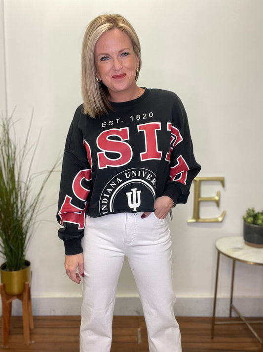 All For Hoosiers Cropped Sweatshirt - Ella Chic Boutique