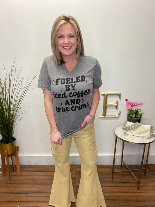 Fueled By Iced Coffee And True Crime Tee Shirt