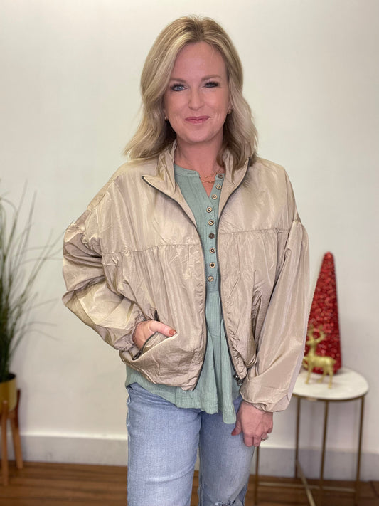 Action Away Jacket in Taupe - Ella Chic Boutique