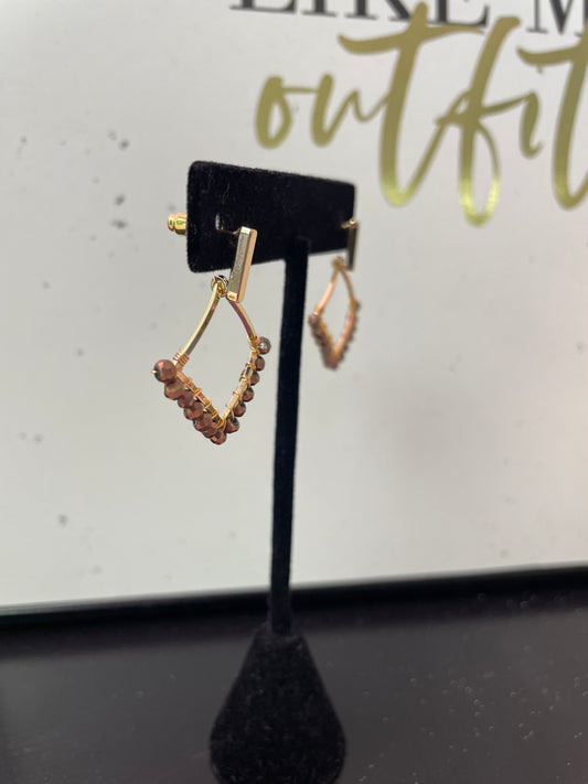 Beaded Diamond Dangle Earrings - Ella Chic Boutique
