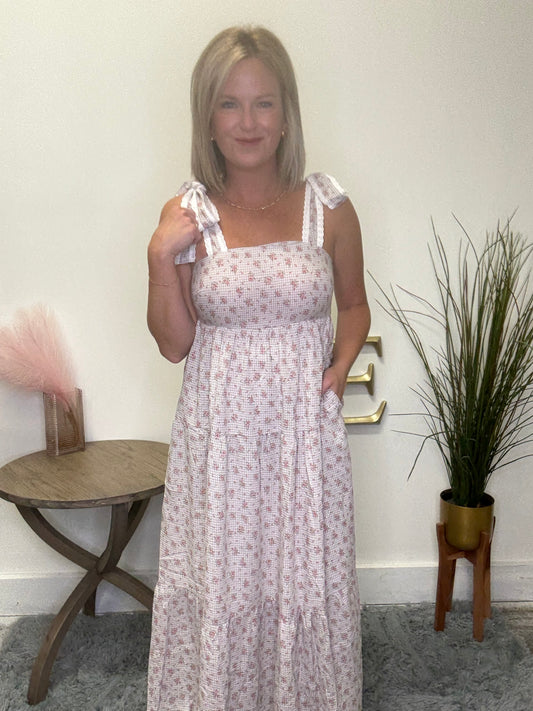 Glorious Gingham and Floral Dress - Ella Chic Boutique