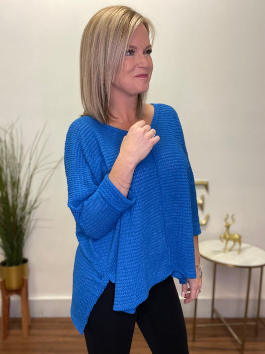 Always Welcome Waffle Knit Top - Ella Chic Boutique