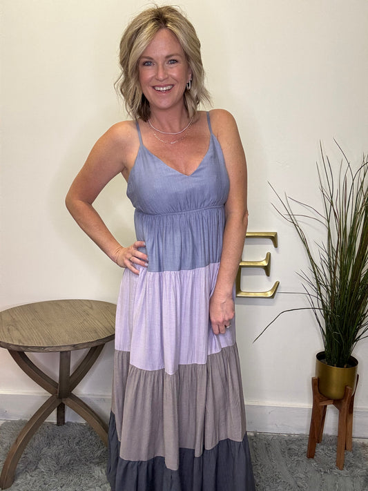 Leaving Here Cami Colorblock Maxi Dress