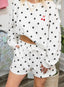 Cherry Perfect Polka Dot Sweat shorts white black elastic pockets comfy spring - Ella Chic Boutique Sunday Edition