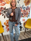Soft Spot Chocolate Striped Button Cardigan