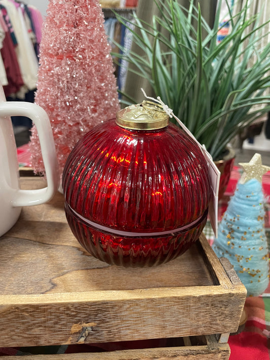 Glorious Red Ornament Candle