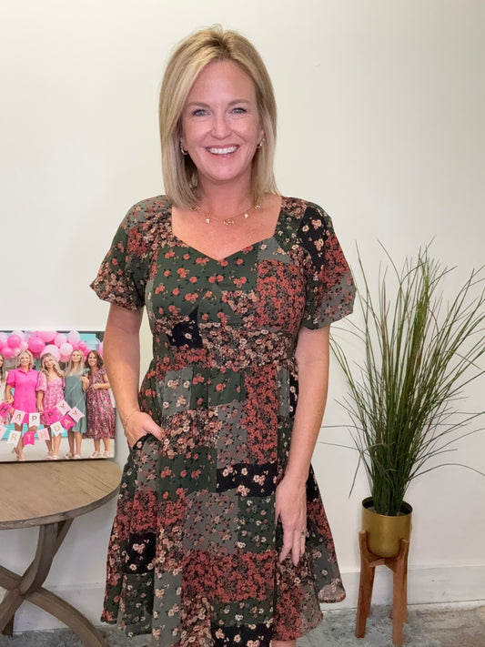 The Tessa Dress in Floral Patchwork