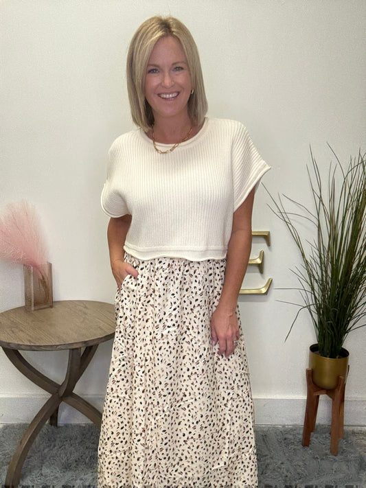 More for You Maxi Skirt in Dapple Dash