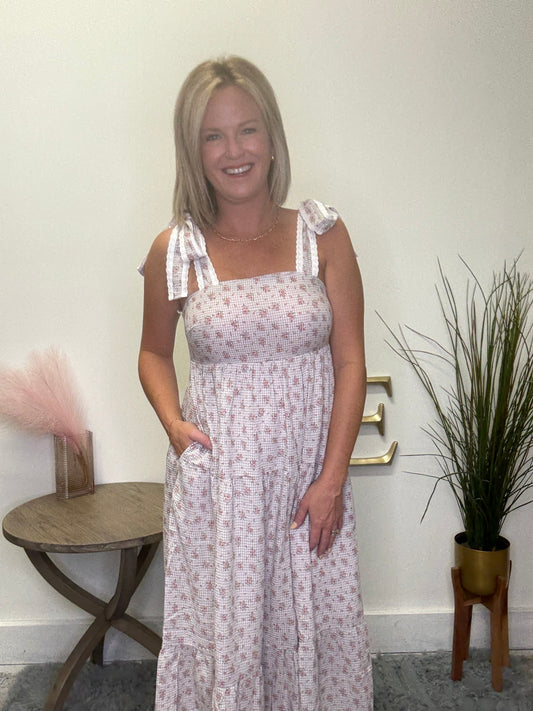 Glorious Gingham and Floral Dress - Ella Chic Boutique