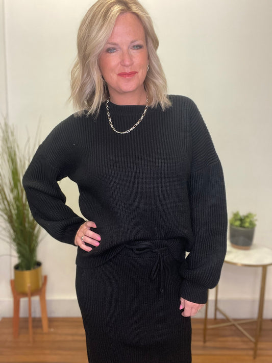 Must Be the Best Black Sweater Top - Ella Chic Boutique
