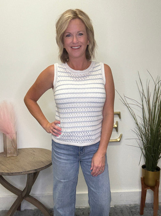 Free as Can Be Light Blue Sweater Tank - Ella Chic Boutique