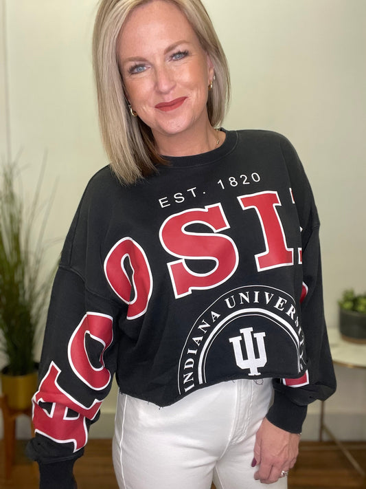 All For Hoosiers Cropped Sweatshirt - Ella Chic Boutique
