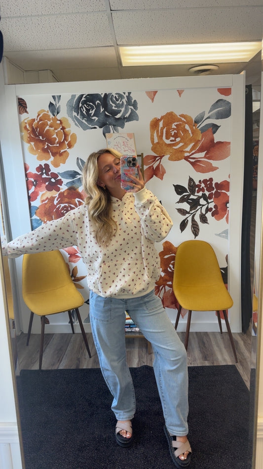 Cherry Bow Print Sweatshirt