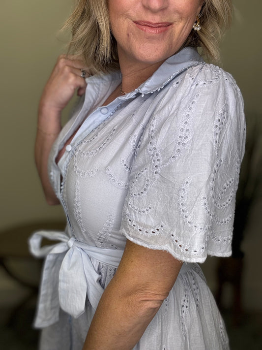 The Cosette Dress in Icy Mist
