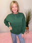 Starting Now Button Up Sweatshirt in Dark Green