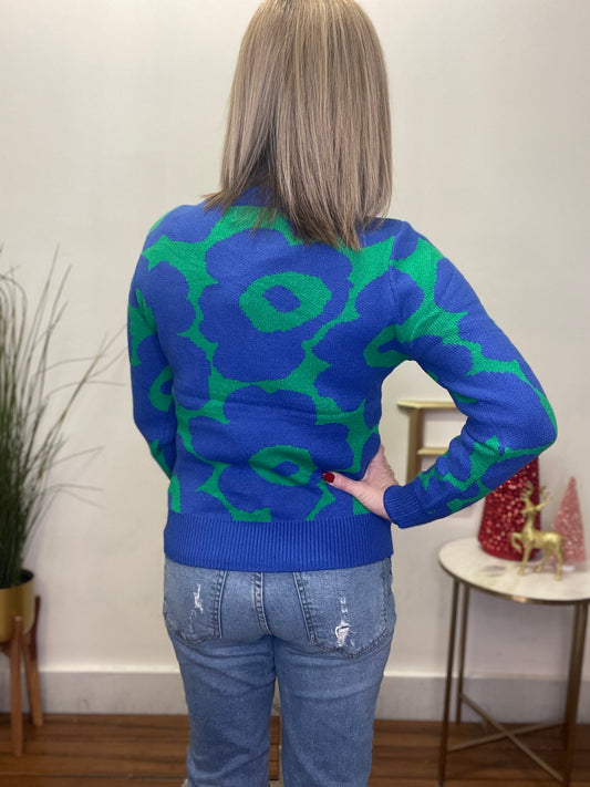 Feeling The Floral Pattern Sweater Top - Ella Chic Boutique