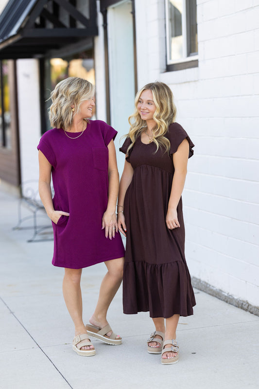 So Luxurious Textured Dress - Ella Chic Boutique