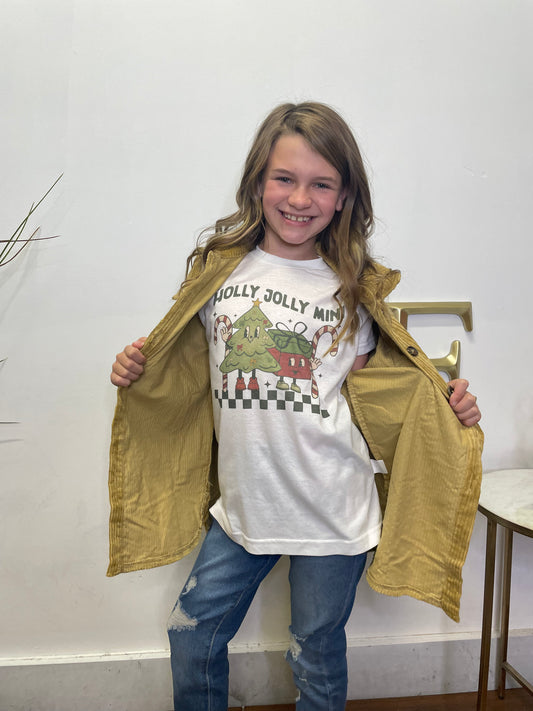 Girls Make it Best Mustard Corduroy Shacket - Ella Chic Boutique